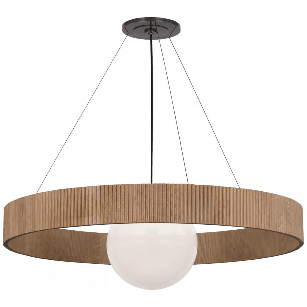 Visual Comfort Signature Arena 42 Bronze and White Glass