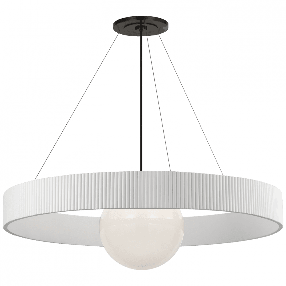 Visual Comfort Signature Arena 42 Bronze and White Glass