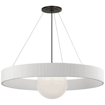 Visual Comfort Signature Arena 42 Bronze and White Glass