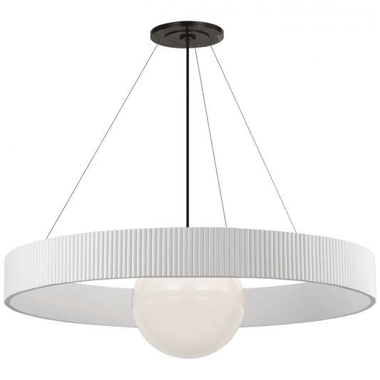 Visual Comfort Signature Arena 42 Bronze and White Glass