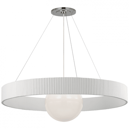 Visual Comfort Signature Arena 42 Polished Nickel and White Glass
