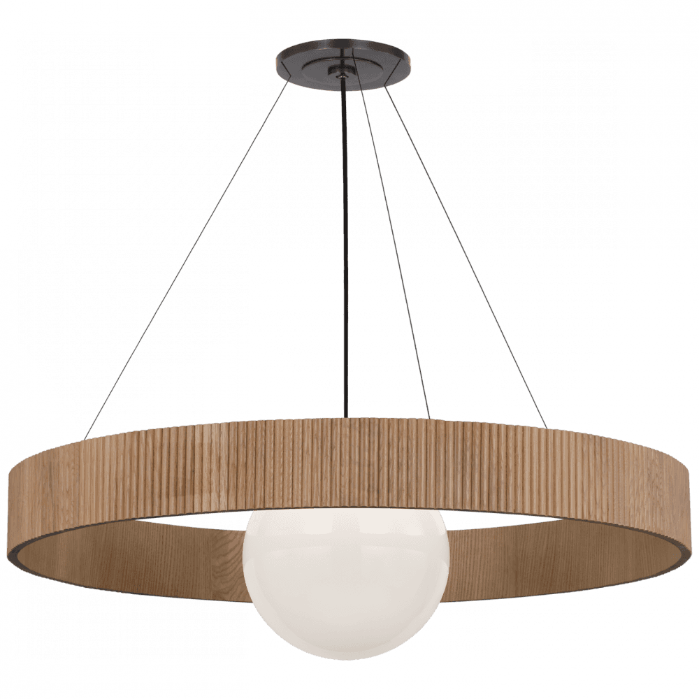 Visual Comfort Signature Arena 53 Bronze and White Glass