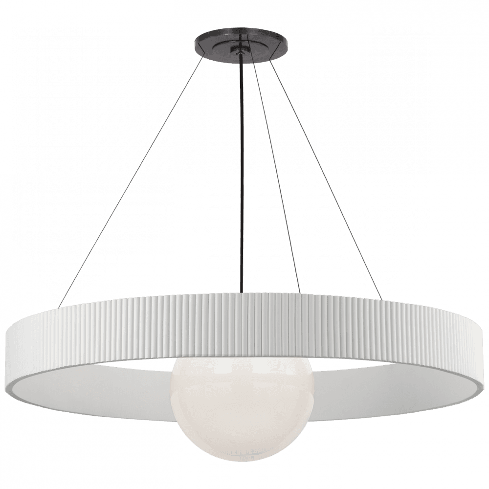 Visual Comfort Signature Arena 53 Bronze and White Glass