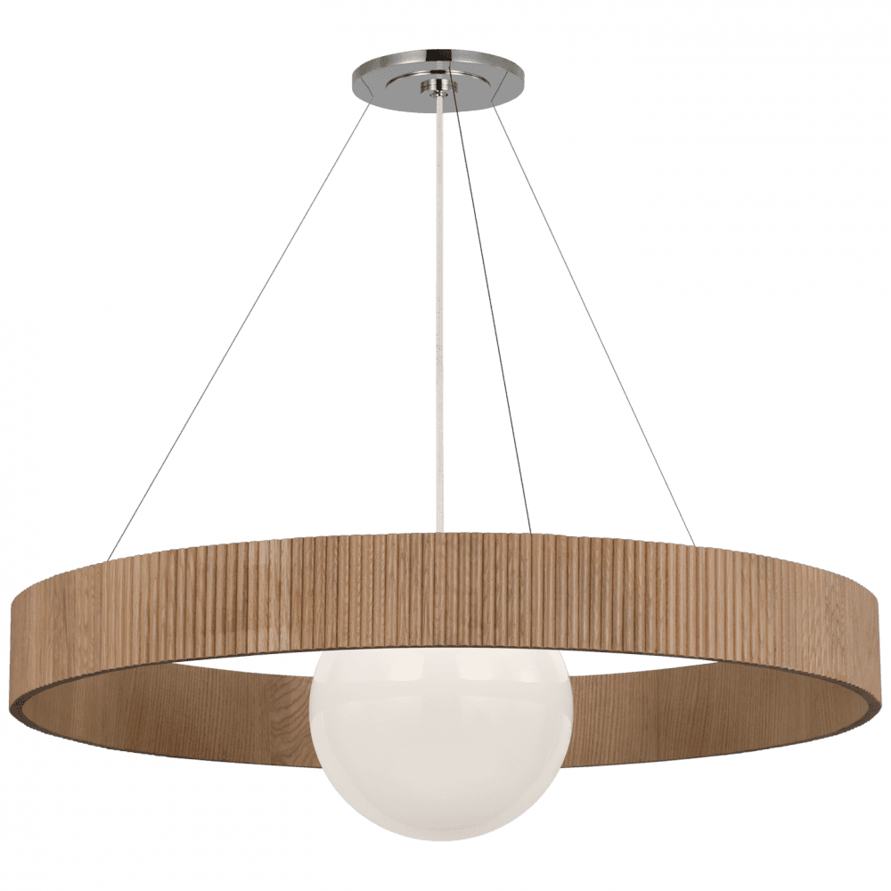 Visual Comfort Signature Arena 53 Polished Nickel and White Glass