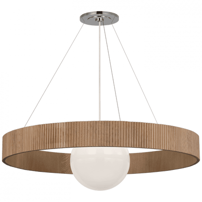 Visual Comfort Signature Arena 53 Polished Nickel and White Glass