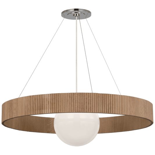 Visual Comfort Signature Arena 53 Polished Nickel and White Glass