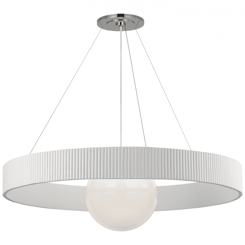 Visual Comfort Signature Arena 53 Polished Nickel and White Glass