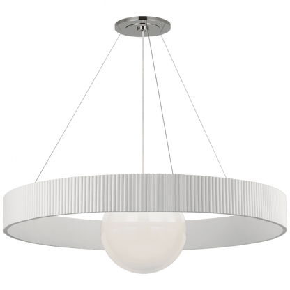 Visual Comfort Signature Arena 53 Polished Nickel and White Glass