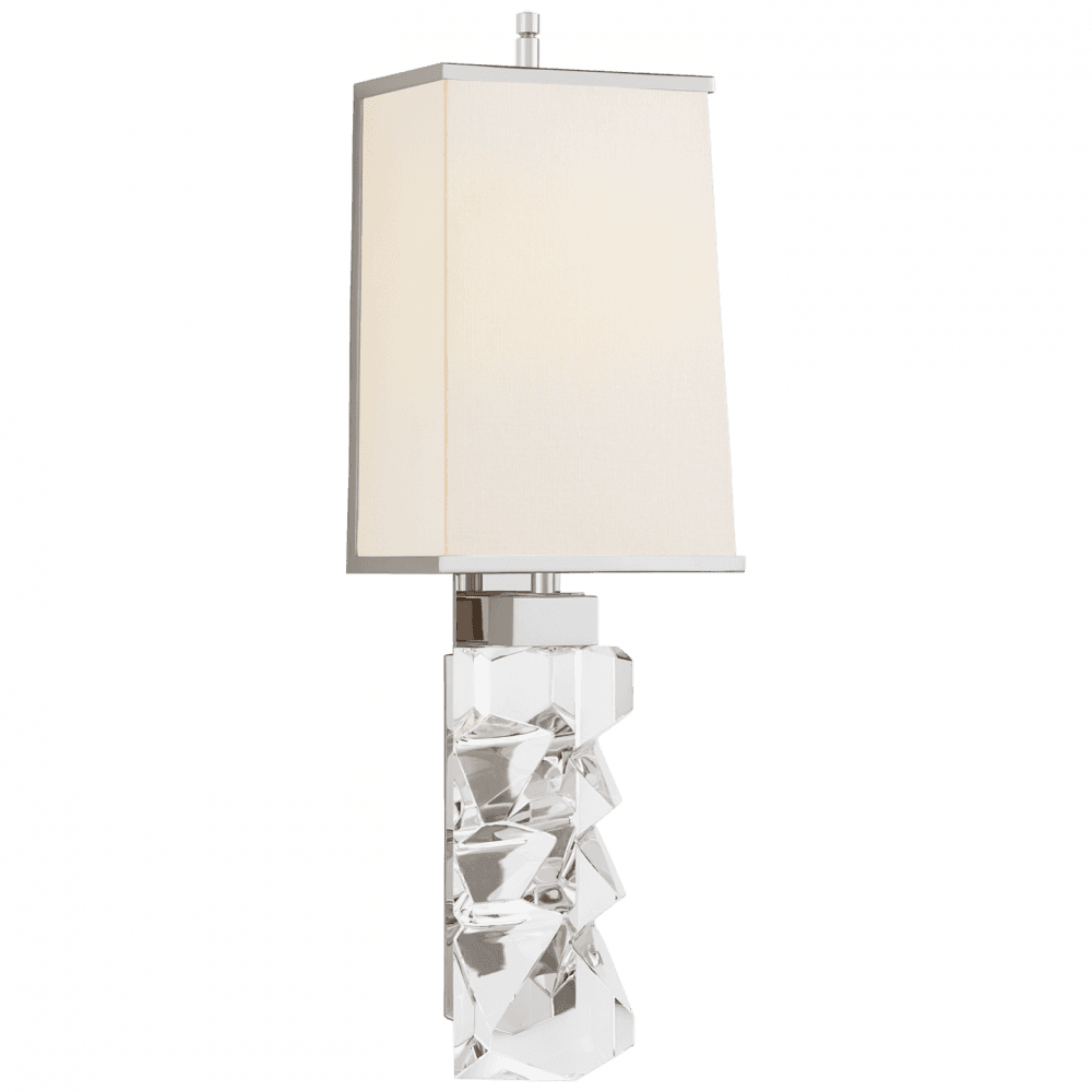 Visual Comfort Signature Argentino Wall Sconce Crystal and Polished Nickel