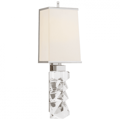 Visual Comfort Signature Argentino Wall Sconce Crystal and Polished Nickel