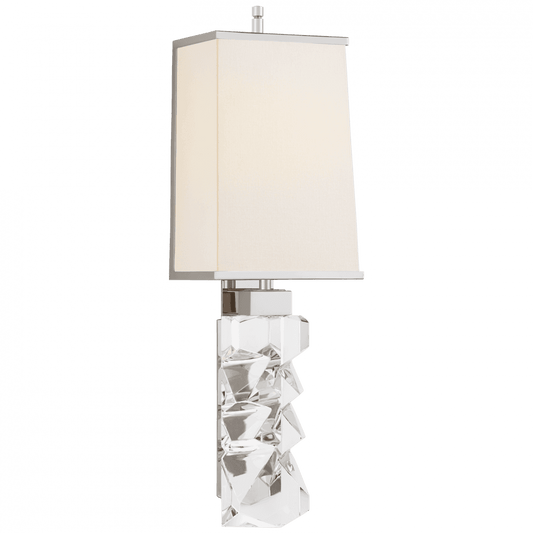 Visual Comfort Signature Argentino Wall Sconce Crystal and Polished Nickel