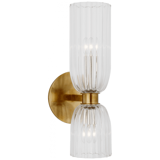 Visual Comfort Signature Asalea Double Bath Wall Sconce Hand-Rubbed Antique Brass
