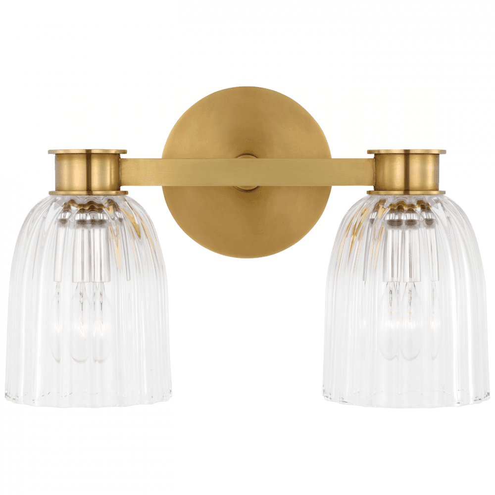 Visual Comfort Signature Asalea Double Wall Sconce Hand-Rubbed Antique Brass