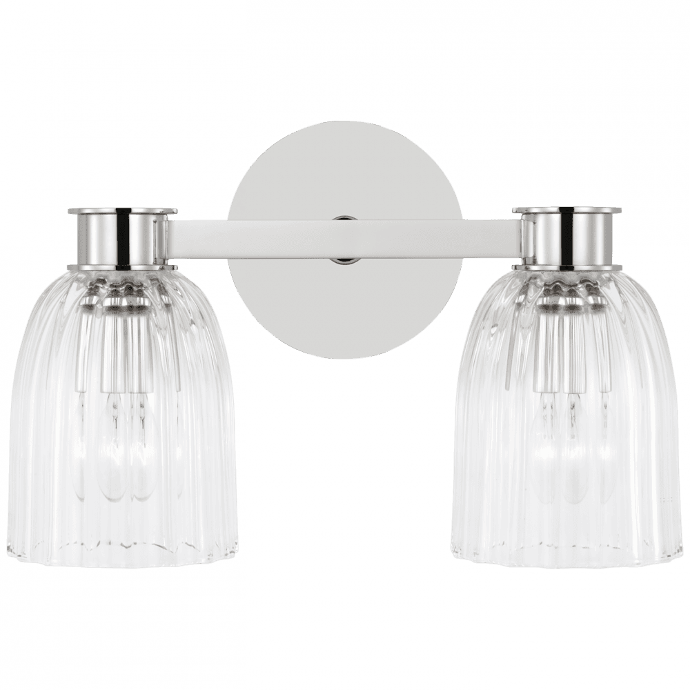 Visual Comfort Signature Asalea Double Wall Sconce Polished Nickel