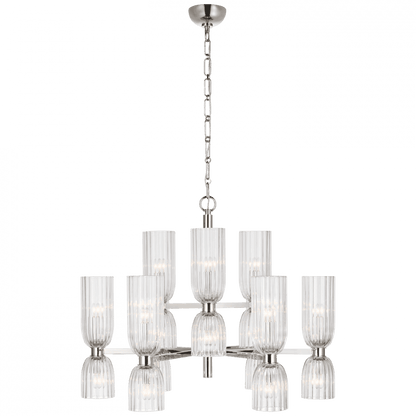 Visual Comfort Signature Asalea Medium Two-Tier Chandelier Polished Nickel