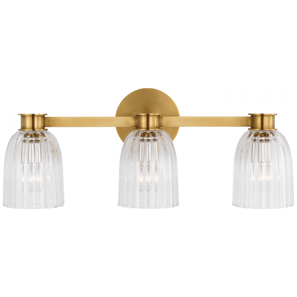 Visual Comfort Signature Asalea Triple Vanity Light Hand-Rubbed Antique Brass