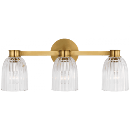 Visual Comfort Signature Asalea Triple Vanity Light Hand-Rubbed Antique Brass