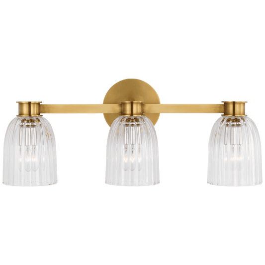 Visual Comfort Signature Asalea Triple Vanity Light Hand-Rubbed Antique Brass