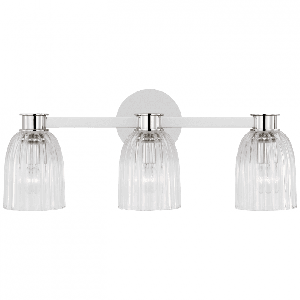 Visual Comfort Signature Asalea Triple Vanity Light Polished Nickel