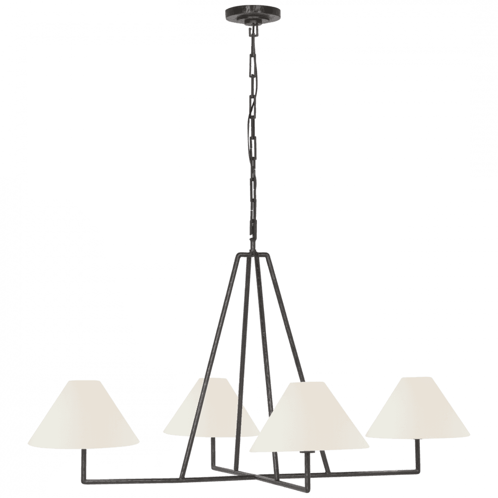 Visual Comfort Signature Ashton Extra Large Four Light Sculpted Chandelie Aged Iron