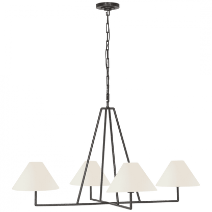 Visual Comfort Signature Ashton Extra Large Four Light Sculpted Chandelie Aged Iron
