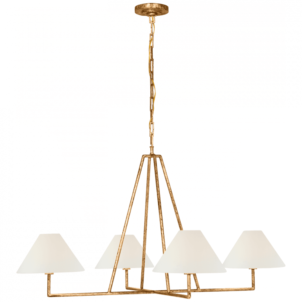 Visual Comfort Signature Ashton Extra Large Four Light Sculpted Chandelie Gilded Iron