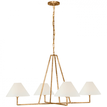 Visual Comfort Signature Ashton Extra Large Four Light Sculpted Chandelie Gilded Iron