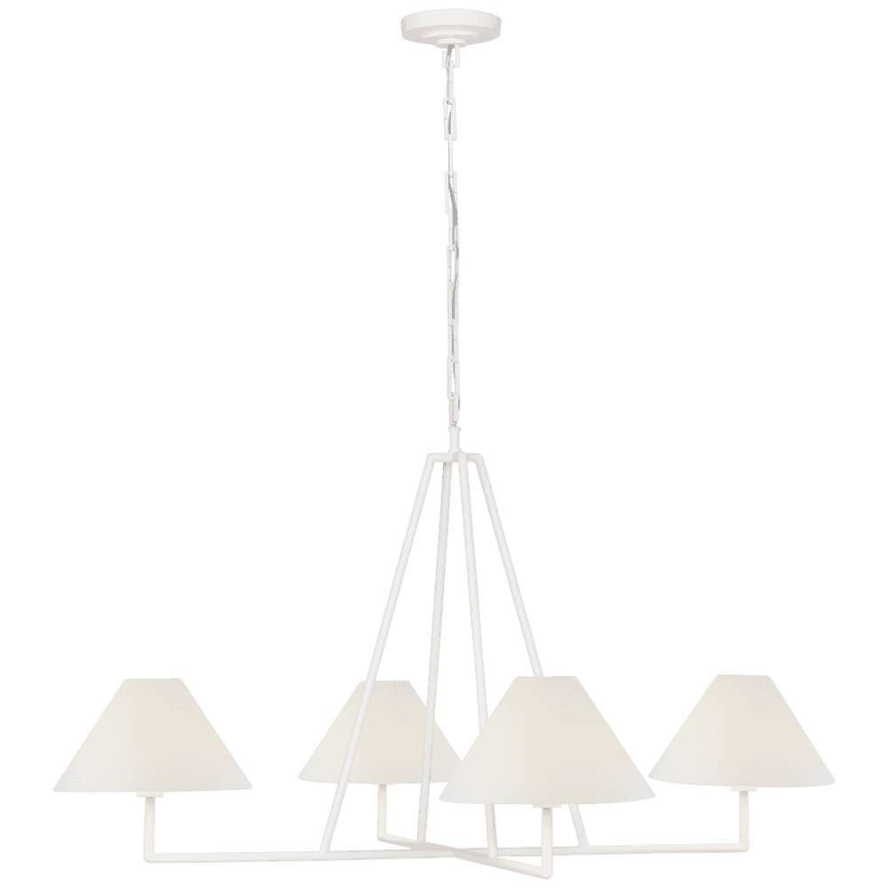 Visual Comfort Signature Ashton Extra Large Four Light Sculpted Chandelie Plaster White