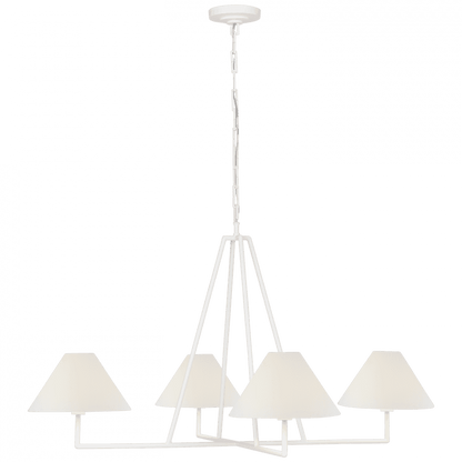 Visual Comfort Signature Ashton Extra Large Four Light Sculpted Chandelie Plaster White