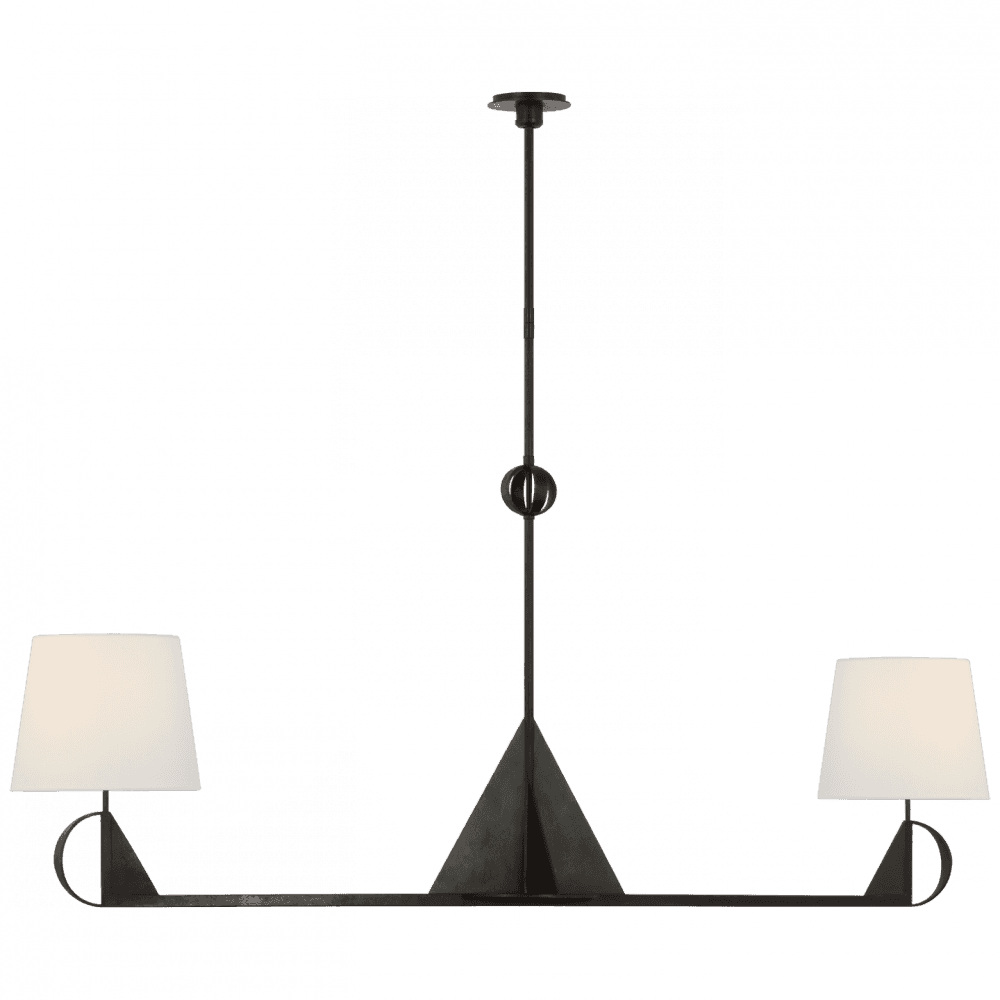 Visual Comfort Signature Auxerre Large Linear Chandelier Aged Iron