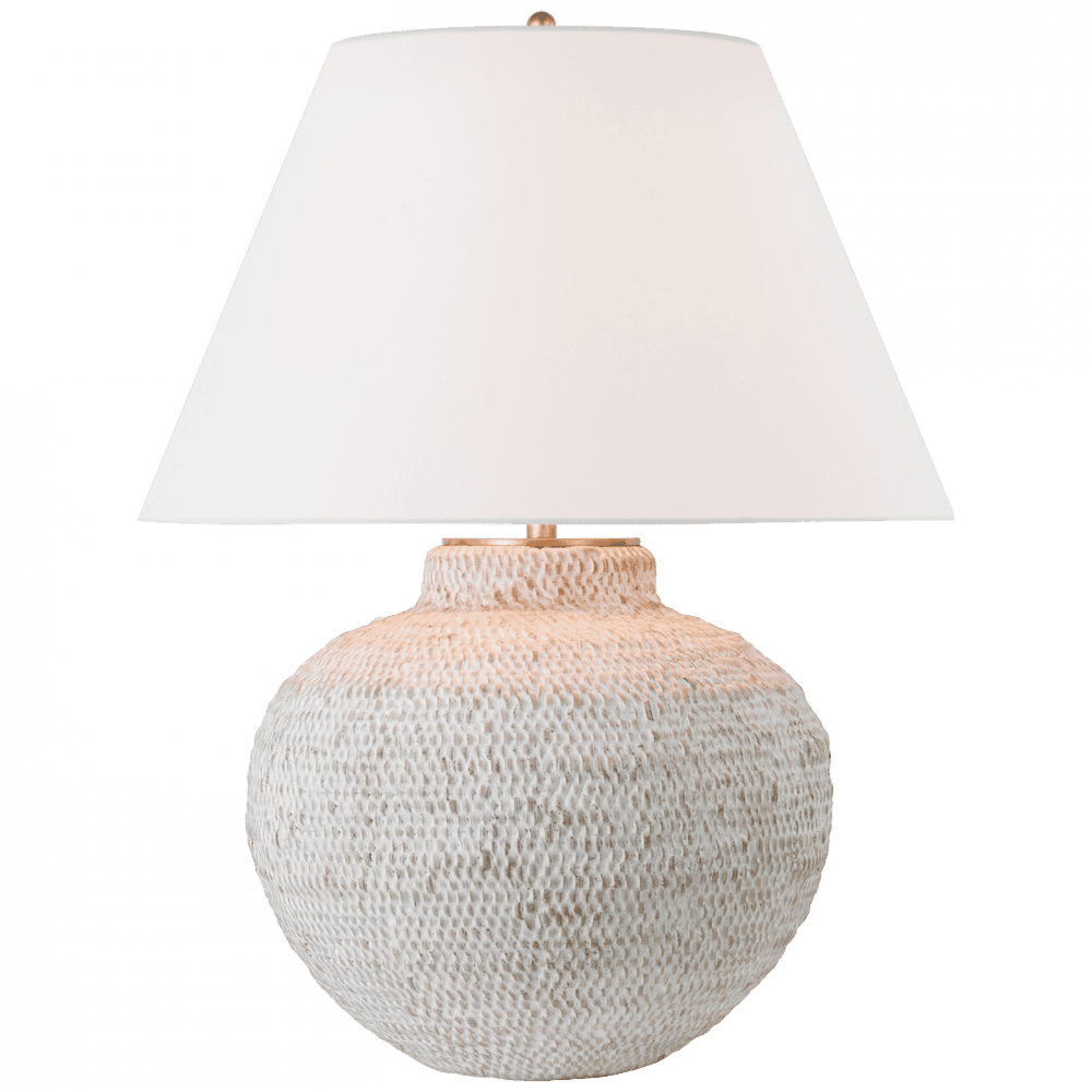 Visual Comfort Signature Avedon Medium Table Lamp Plaster White Rattan