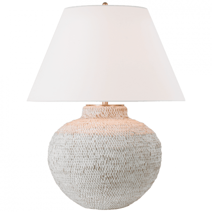 Visual Comfort Signature Avedon Medium Table Lamp Plaster White Rattan