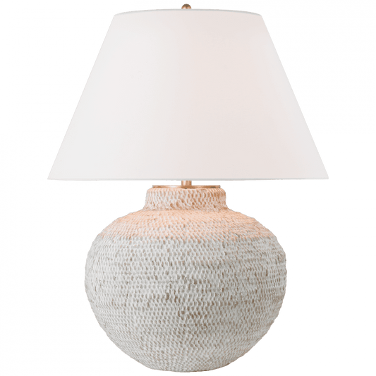 Visual Comfort Signature Avedon Medium Table Lamp Plaster White Rattan
