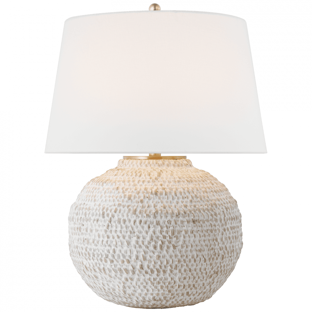 Visual Comfort Signature Avedon Small Table Lamp Plaster White Rattan