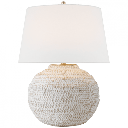 Visual Comfort Signature Avedon Small Table Lamp Plaster White Rattan