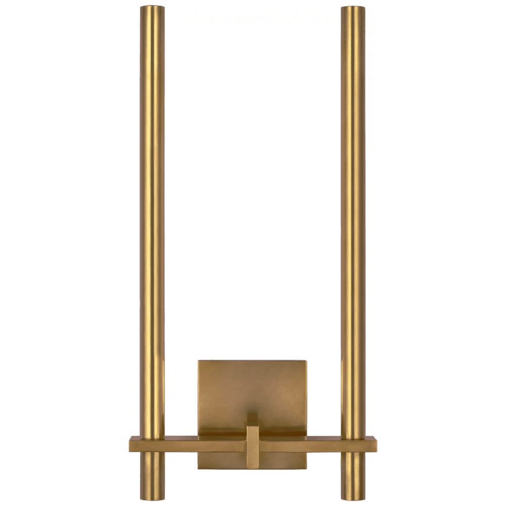 Visual Comfort Signature Axis Medium Two Arm Sconce Antique-Burnished Brass