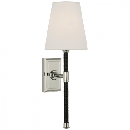 Visual Comfort Signature Basden 16 Polished Nickel and Black Rattan
