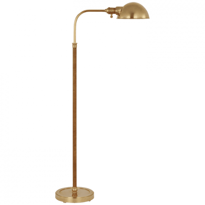 Visual Comfort Signature Basden Medium Pharmacy Lamp Antique-Burnished Brass and Natural Rattan