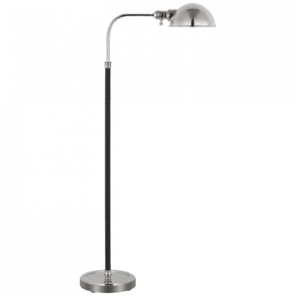 Visual Comfort Signature Basden Medium Pharmacy Lamp Polished Nickel and Black Rattan