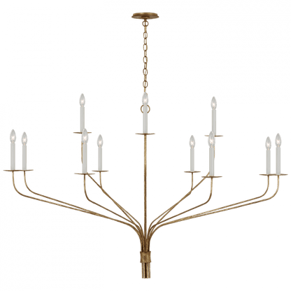Visual Comfort Signature Belfair Grande Two-Tier Chandelier Gilded Iron