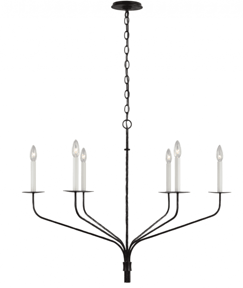 Visual Comfort Signature Belfair Large Chandelier Aged Iron