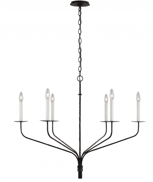 Visual Comfort Signature Belfair Large Chandelier Aged Iron