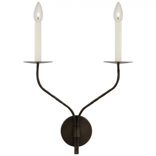 Visual Comfort Signature Belfair Large Double Sconce Aged Iron