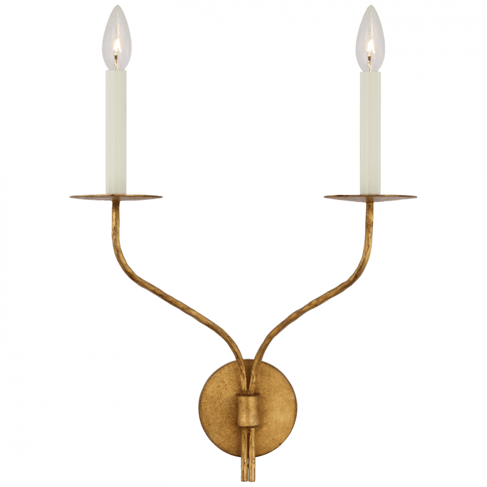 Visual Comfort Signature Belfair Large Double Sconce Gilded Iron