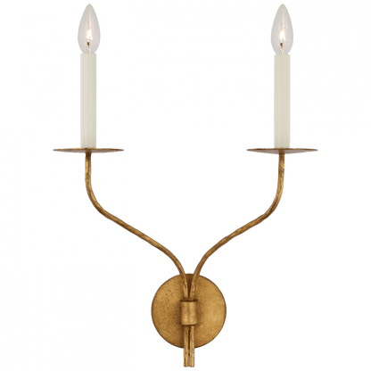 Visual Comfort Signature Belfair Large Double Sconce Gilded Iron