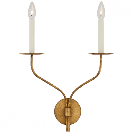 Visual Comfort Signature Belfair Large Double Sconce Gilded Iron