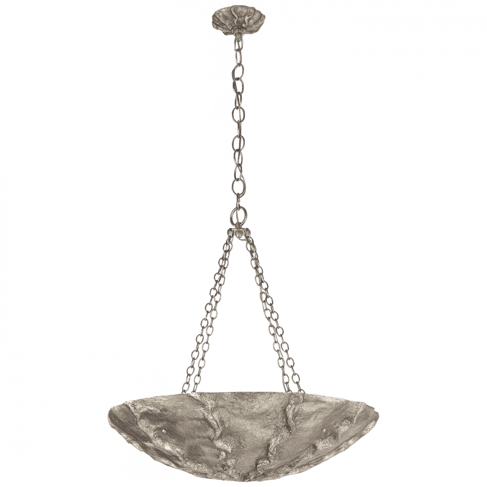 Visual Comfort & Co. Signature Collection Benit Chandelier, 4-Light, Burnished Silver Leaf, 32"W (ARN 5426BSL 2V8P8)