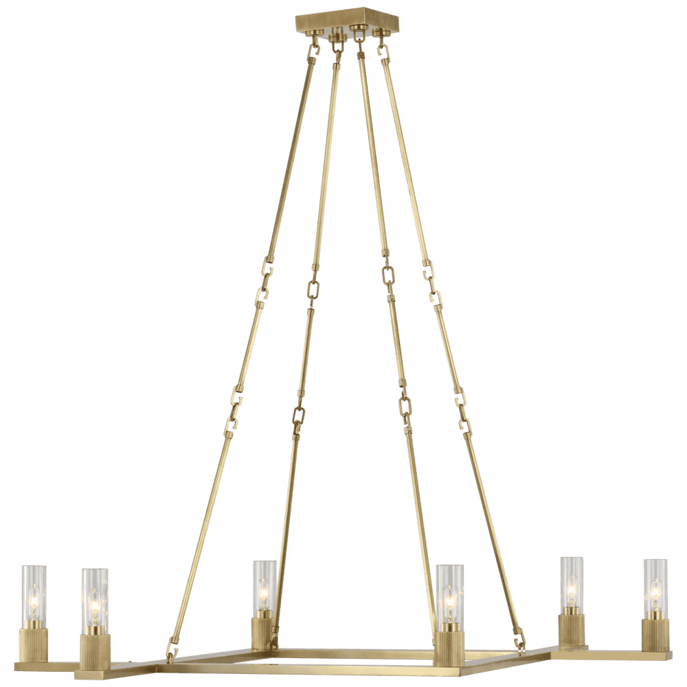 Visual Comfort Signature Beza Extra Large Chandelier Antique Brass