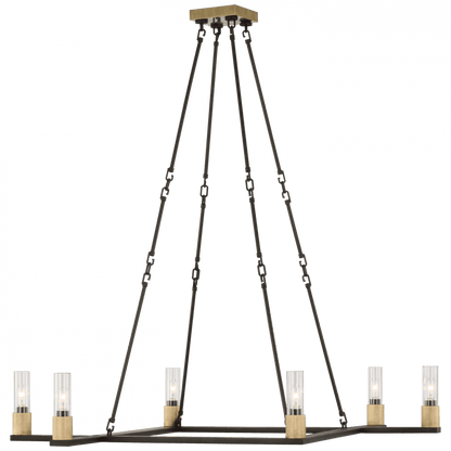 Visual Comfort Signature Beza Extra Large Chandelier Warm Iron and Antique Brass