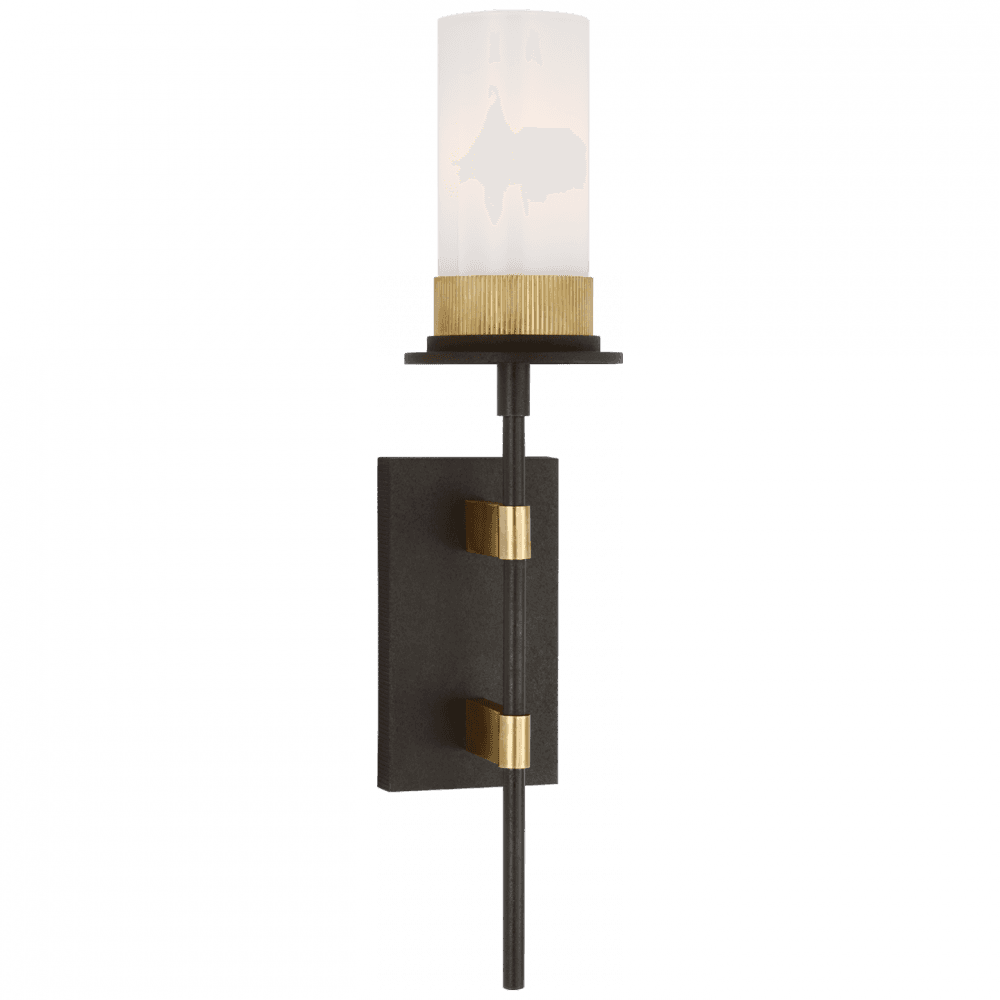 Visual Comfort Signature Beza Large Tail Wall Sconce Warm Iron and Antique Brass
